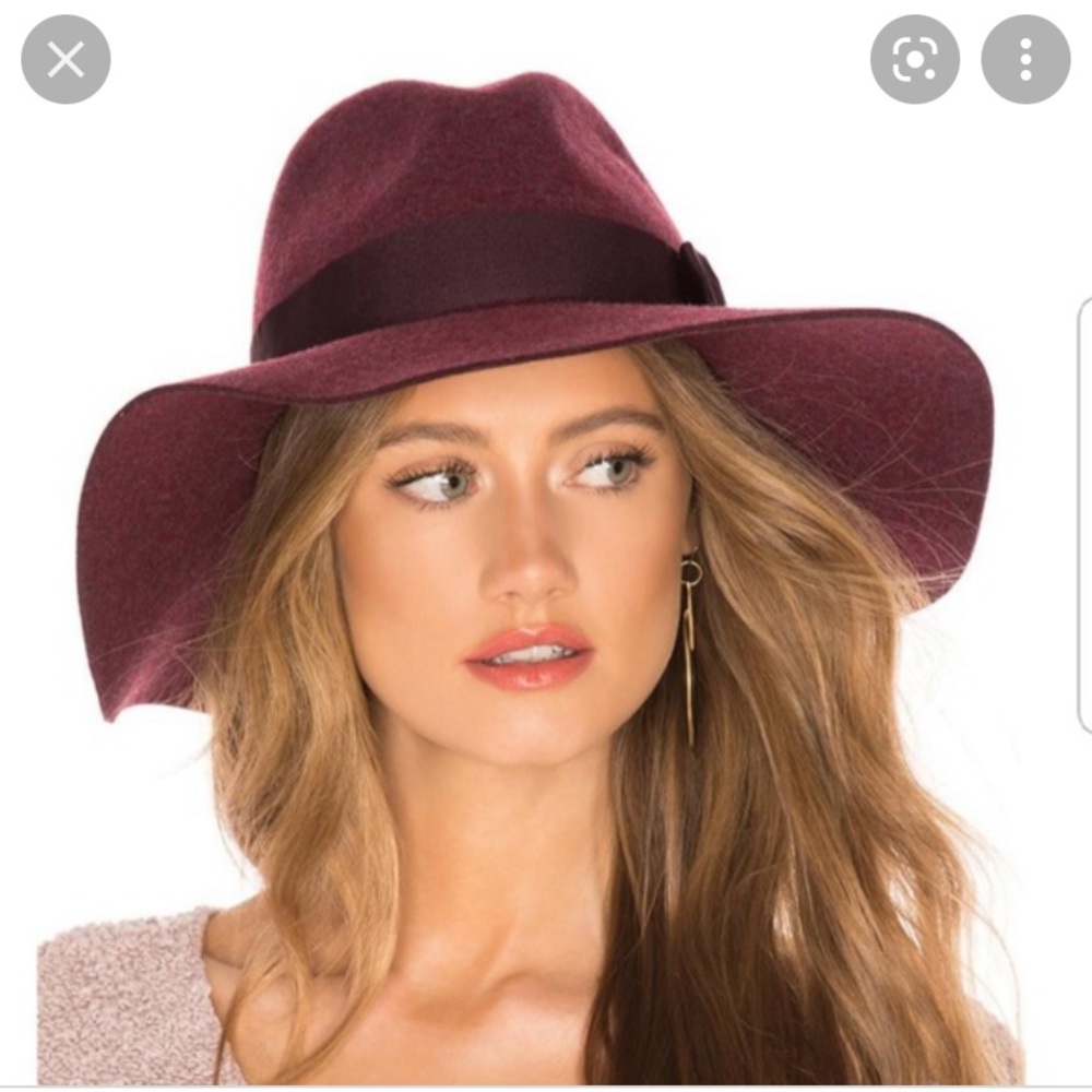 Brixton felt wool hat in burgundy